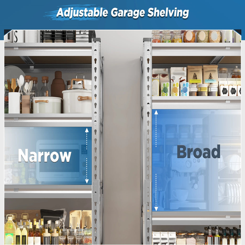 REIBII 48"W Heavy Duty Shelving 3000LBS Steel Shelving Adjustable Garage Storage Industrial Shelf,48"W x 24"D x 72"H