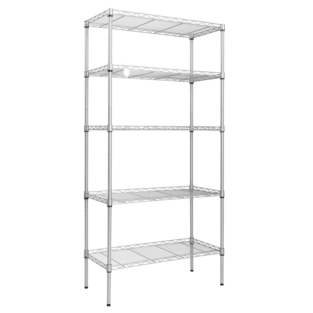 Ktaxon 5-Tier Wire Shelving Unit, Steel Storage Rack for Office Kitchen 30" W x 14" D x 60" H, Silver