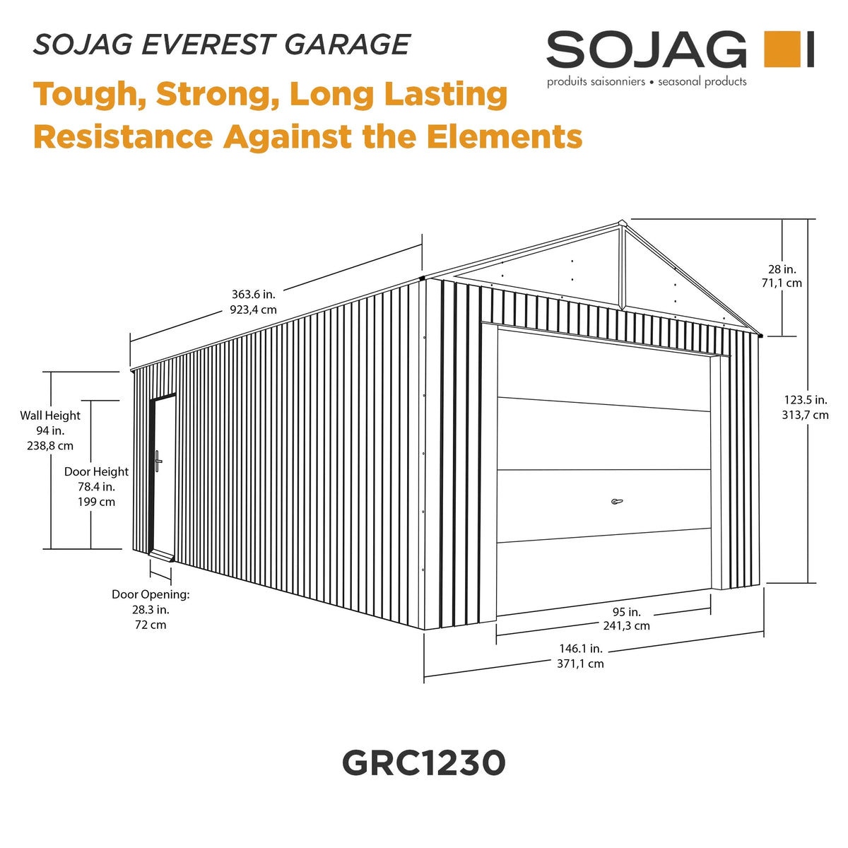 Garage Sojag Everest 12 pi x 25 pi