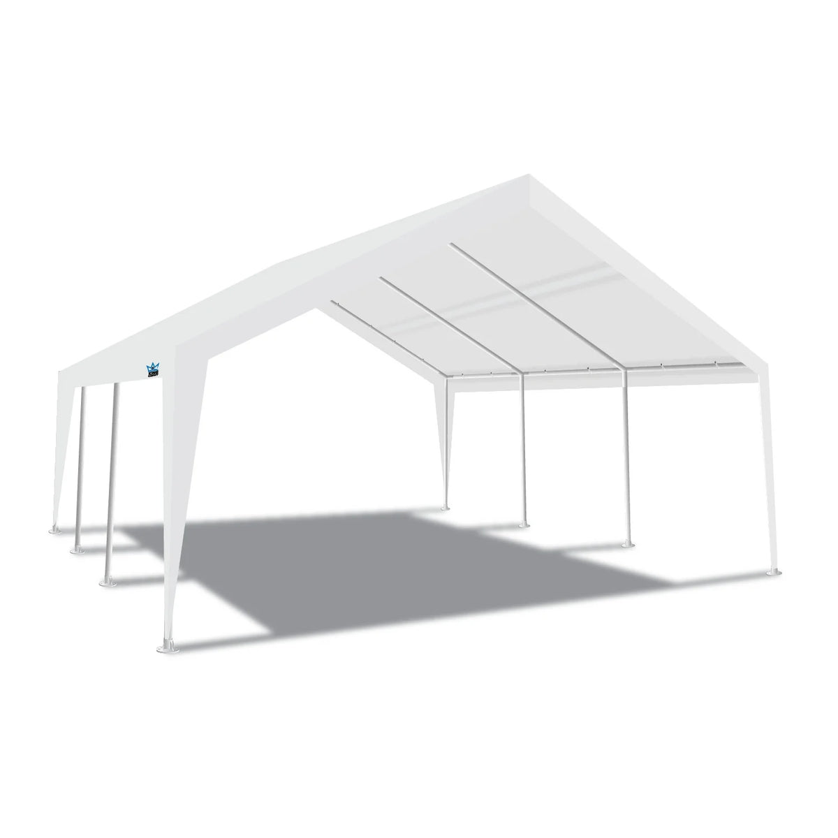 Abri extensible King Canopy 12 pi x 20 pi / 20 pi x 20 pi, structure en acier, 8 pieds, blanc