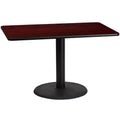 Pemberly Row 30" x 48" Restarant Dining Table in Black and Mahogany