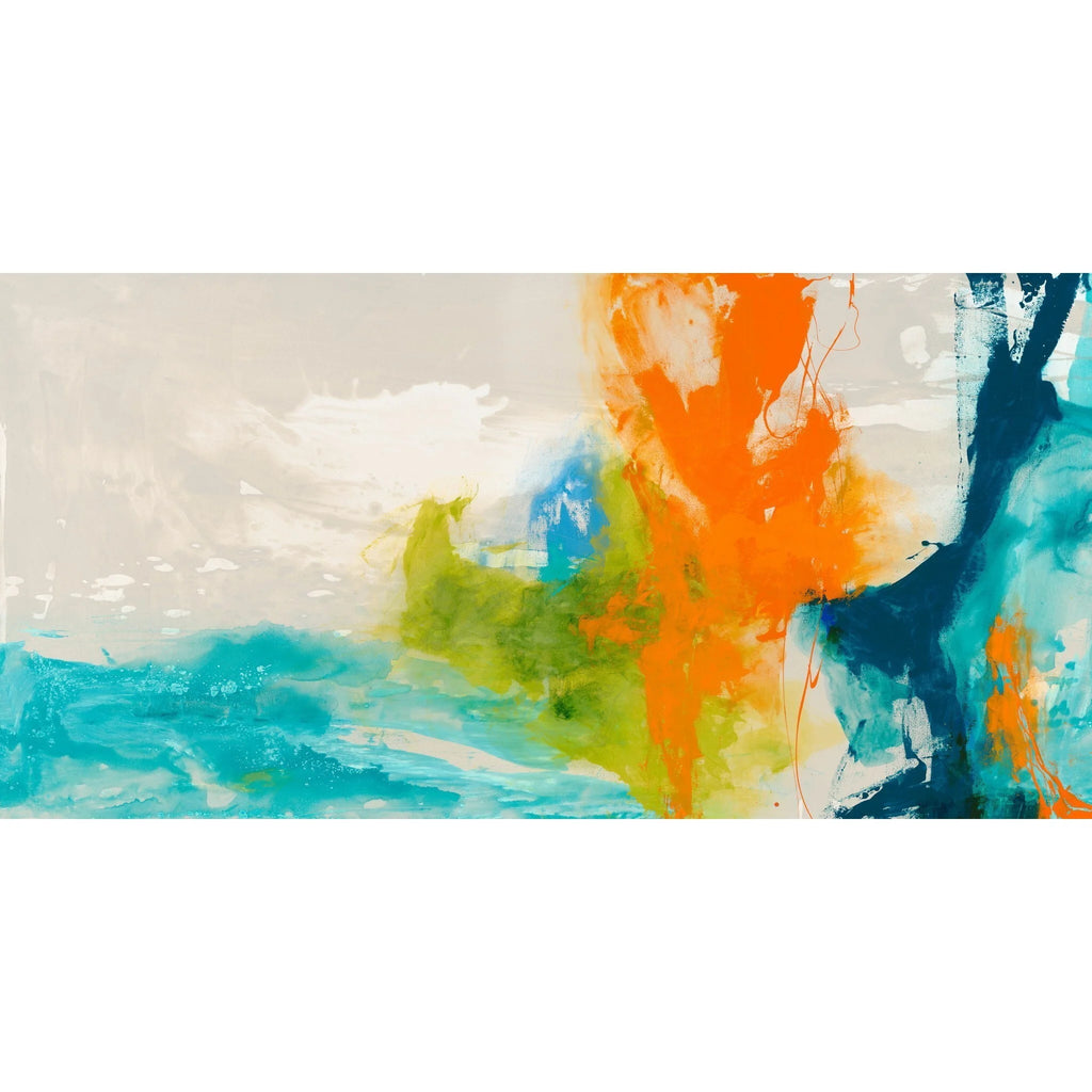 Empire Art Direct Tidal Abstract 2 Frameless Free Floating Tempered Glass Panel Graphic Wall Art, 24" x 48" x 0.2", Ready to Hang