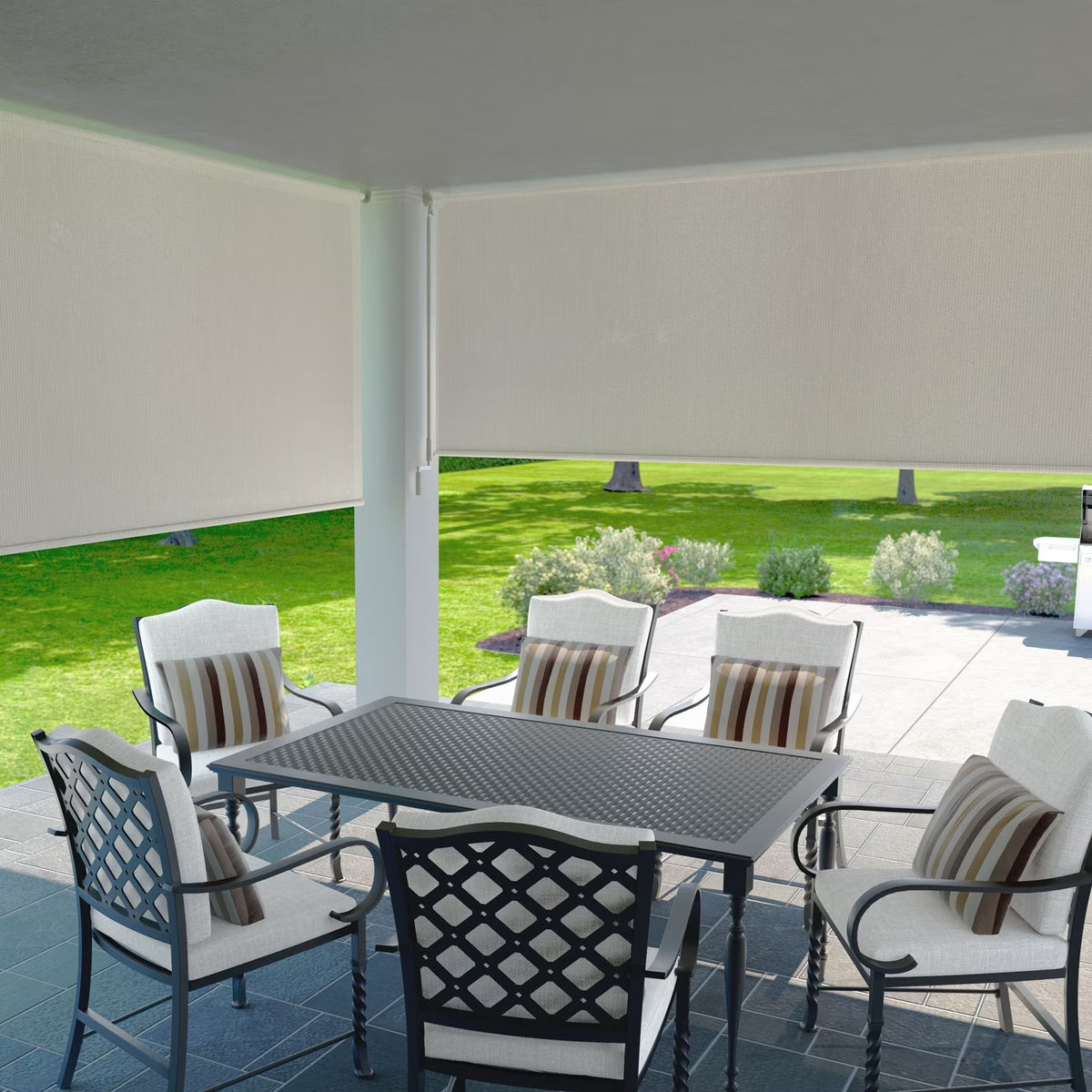 Coolaroo 96" x 72" Crank Operated Beige Roller Sun Shade