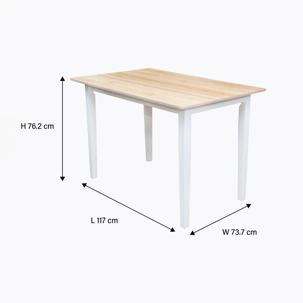 Ensemble de salle à manger 5 pièces Mainstays, 1 table et 4 chaises, blanc, MDF et bois d'hévéa, intérieur, table de 46 po L x 29 po l x 30 po H