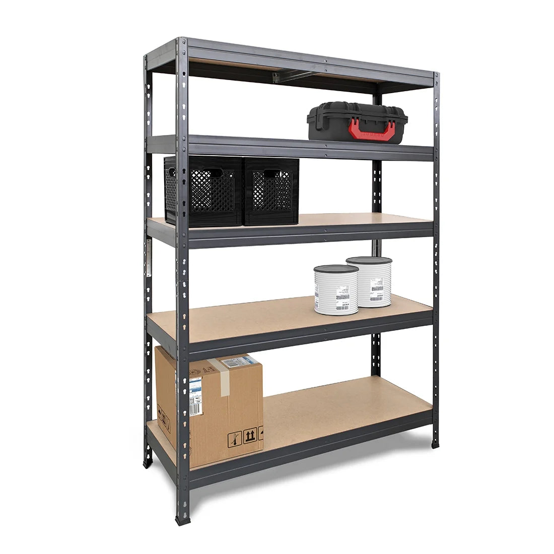 Ar Shelving 5- Tier Galvanized Steel Heavy Duty Garage Storage Shelving Unit with HDF Rack (39.2 in. W x 71 in. H x 20 in. D)