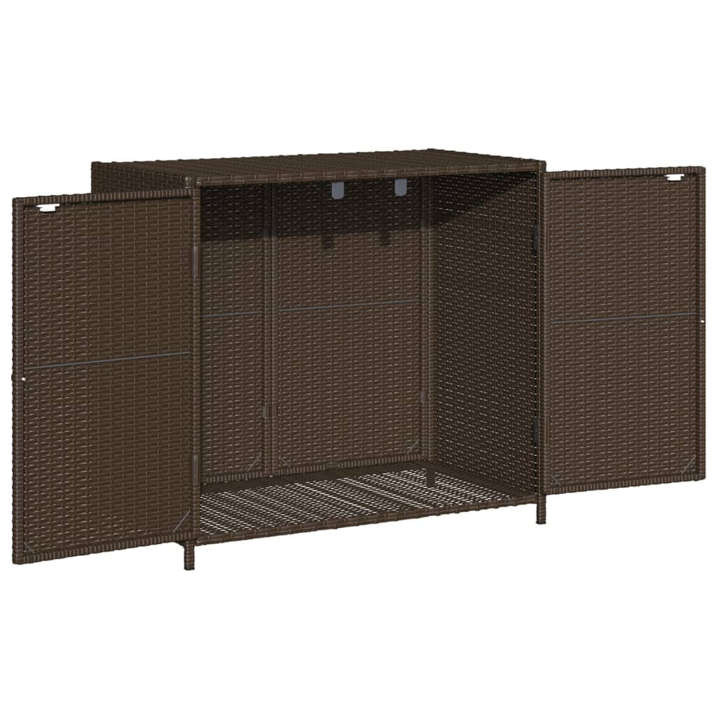 VidaXL Contemporary Poly Rattan Storage Cabinet, 32.7" x 17.7" x 29.9", Gray