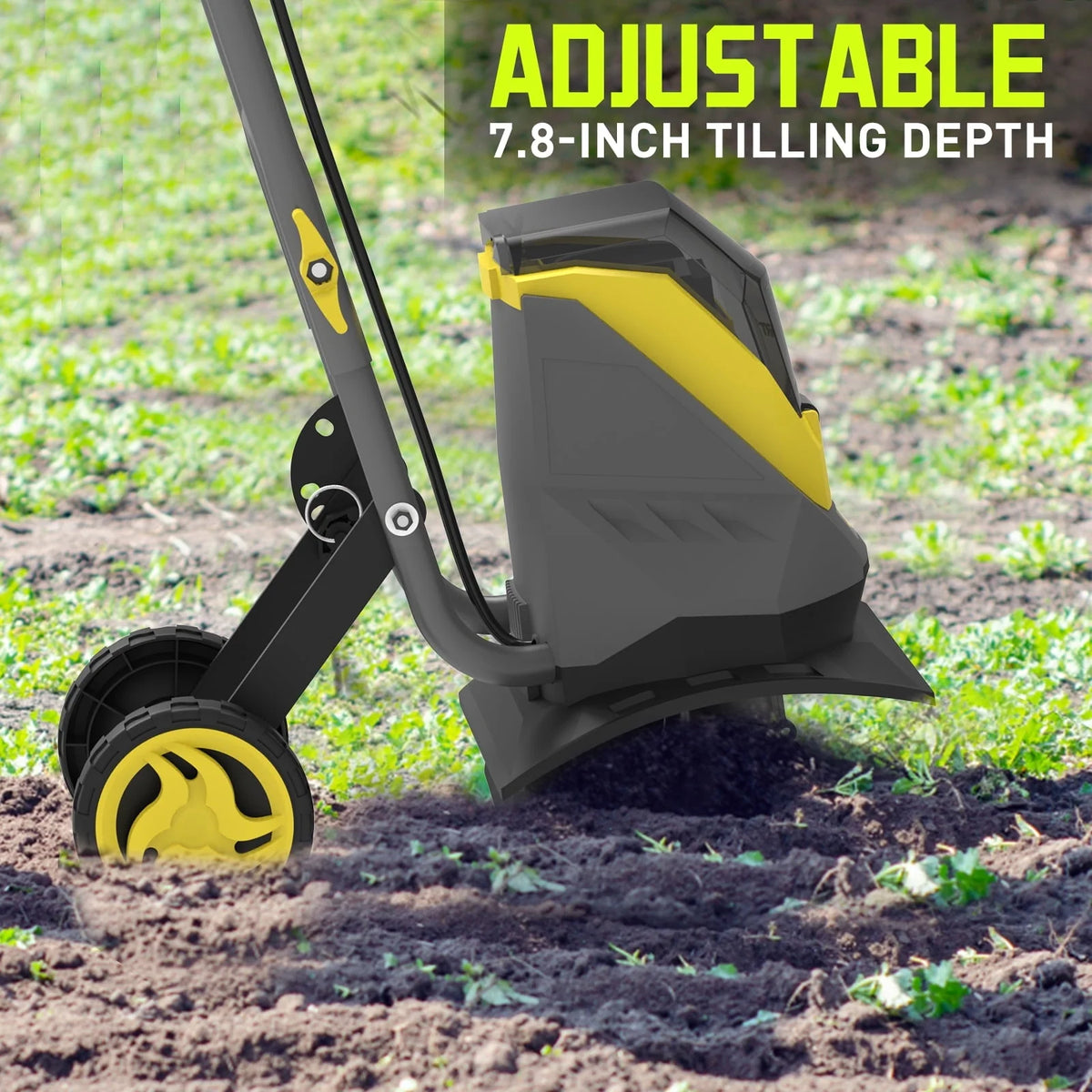 PowerSmart 40V 12-inch Cordless Garden Tiller/Cultivator, 23.4 x 14 x 12.8 inches