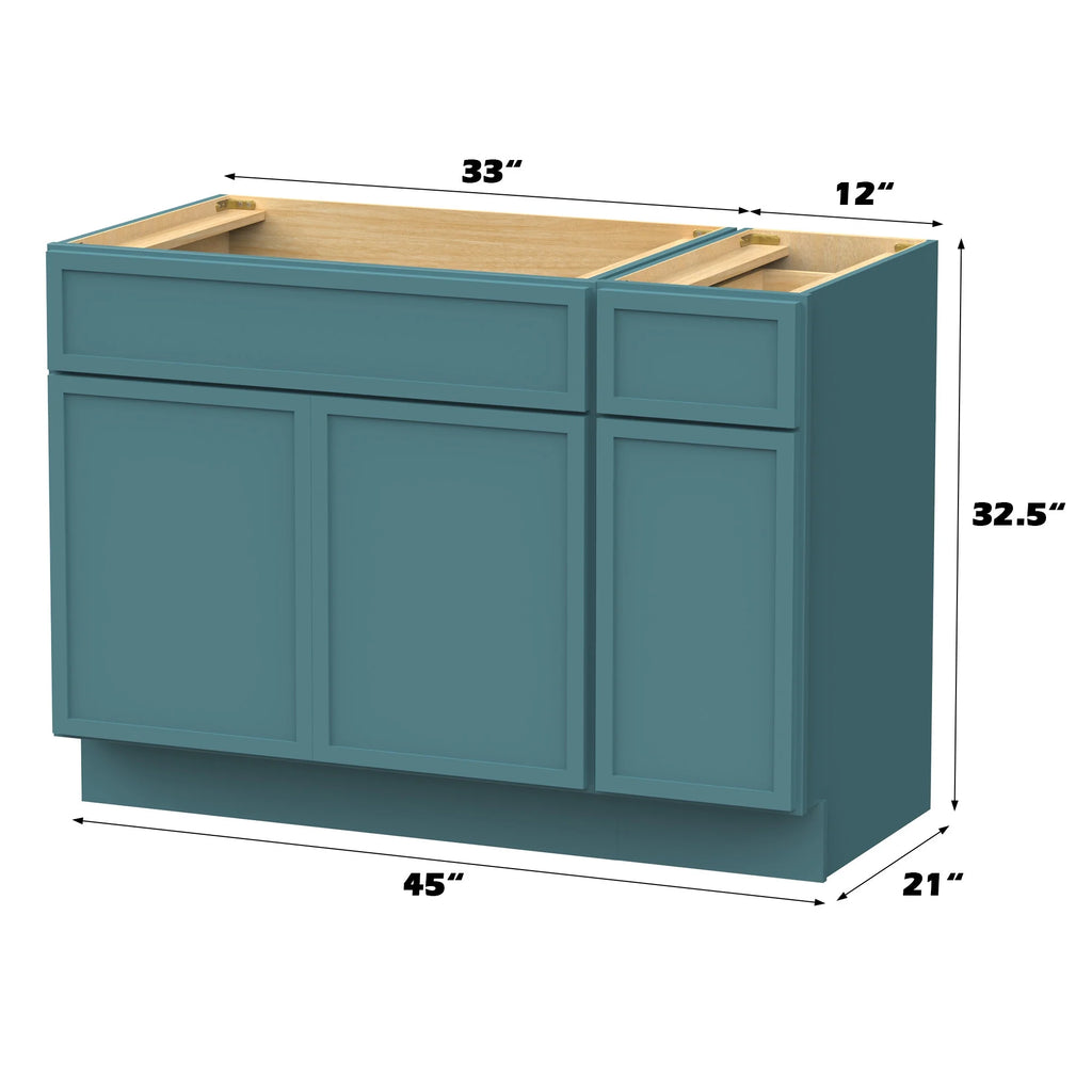 Meuble-lavabo de salle de bain 45 po l x 21 po P x 32,5 po H sans comptoir, brun