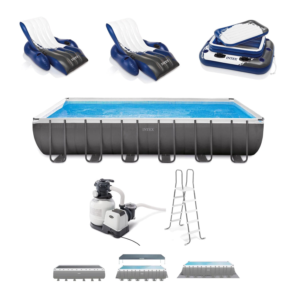 Piscine hors-sol Intex Ultra XTR 7,32 x 3,66 x 1,32 m, lot de 2 bouées et glacière