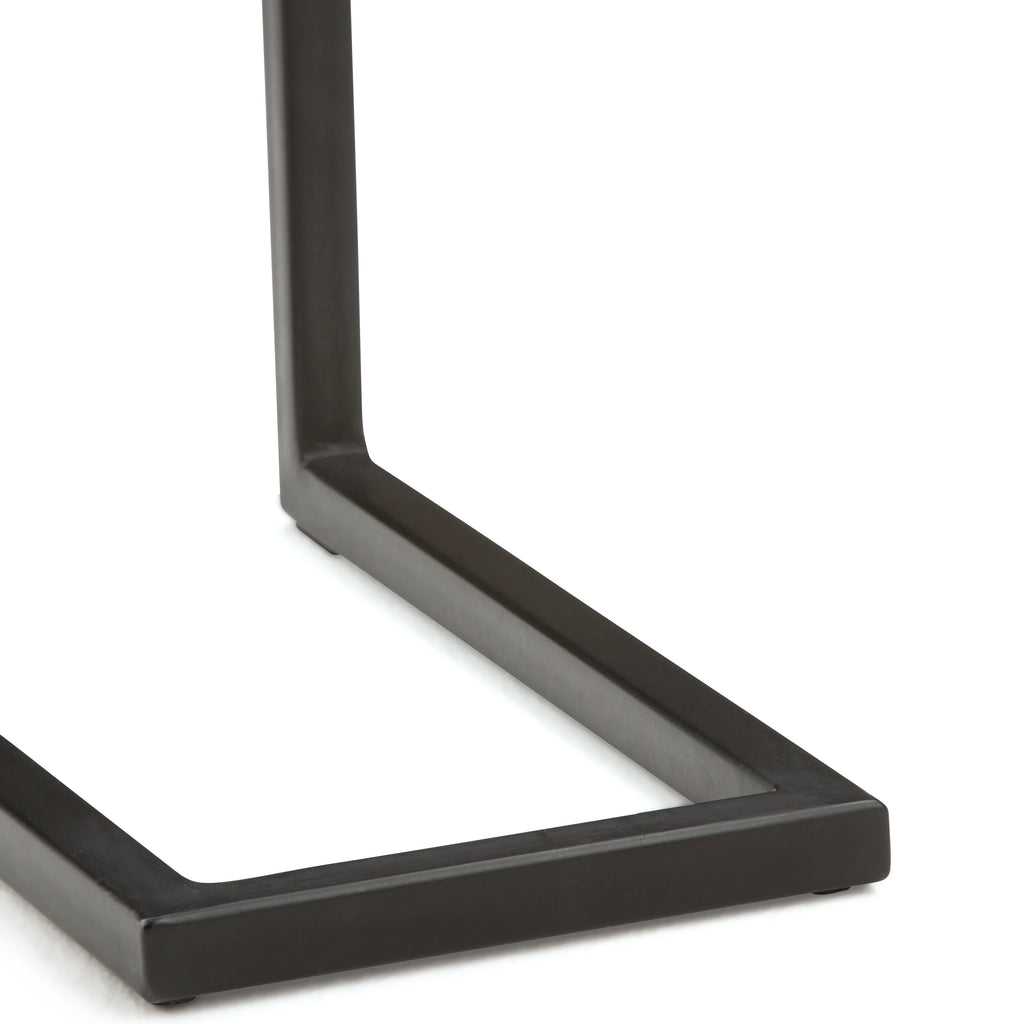 WyndenHall Rhonda Metal C Side Table - 18 W x 10 D x 24 H Natural Stained Wood, Metal Wood, Metal Solid Wood Wood