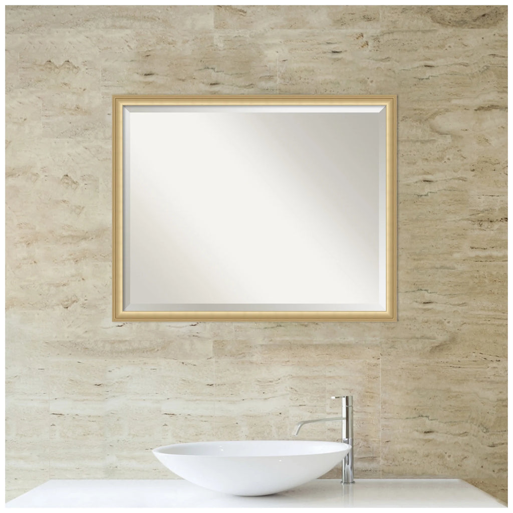 Amanti Art Florence Silver Beveled Wall Mirror 31.75 x 41.75 in.