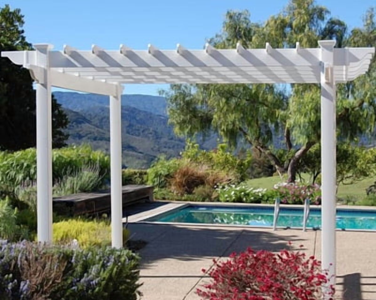 DuraTrel Queensbrook 7.5' x 7.5' White Vinyl Pergola