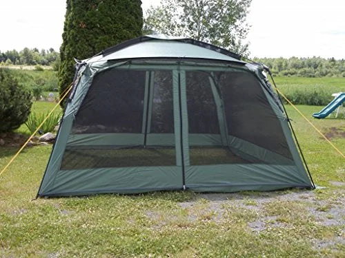 Tente de cuisine Yanes NEW Kuche (12 x 12 x 7,5 pi) avec panneaux anti-pluie, abri moustiquaire, abri de salle à manger, tente