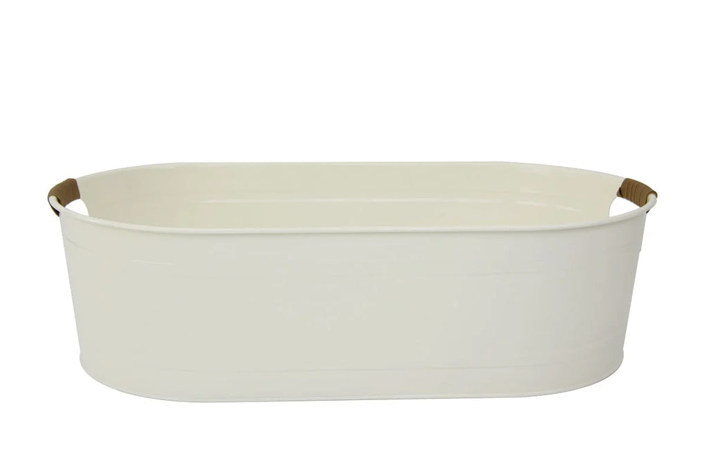 Better Homes & Gardens - Bac ovale galvanisé blanc, taille moyenne, 51,49 cm L x 28,5 cm l x 14,48 cm H