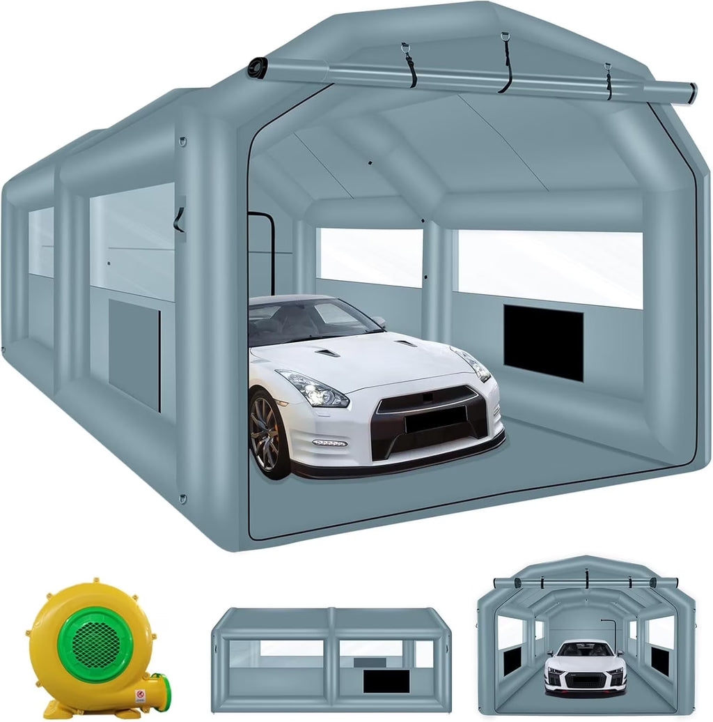 xhyhwyd Inflatable Paint Booth 20 x 13.5 x 9.7ft Portable Inflatable Spray Booth Tent with 1100W Blower for DIY Spray Car Parts Painting