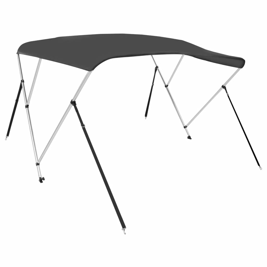 Anself 3 Bow Bimini Top Boat Cover with Adjustable Straps Fabric Outdoor Boat Canopy Aluminium Frame 72 x 63 x 53.9 Inches (L x W x H)