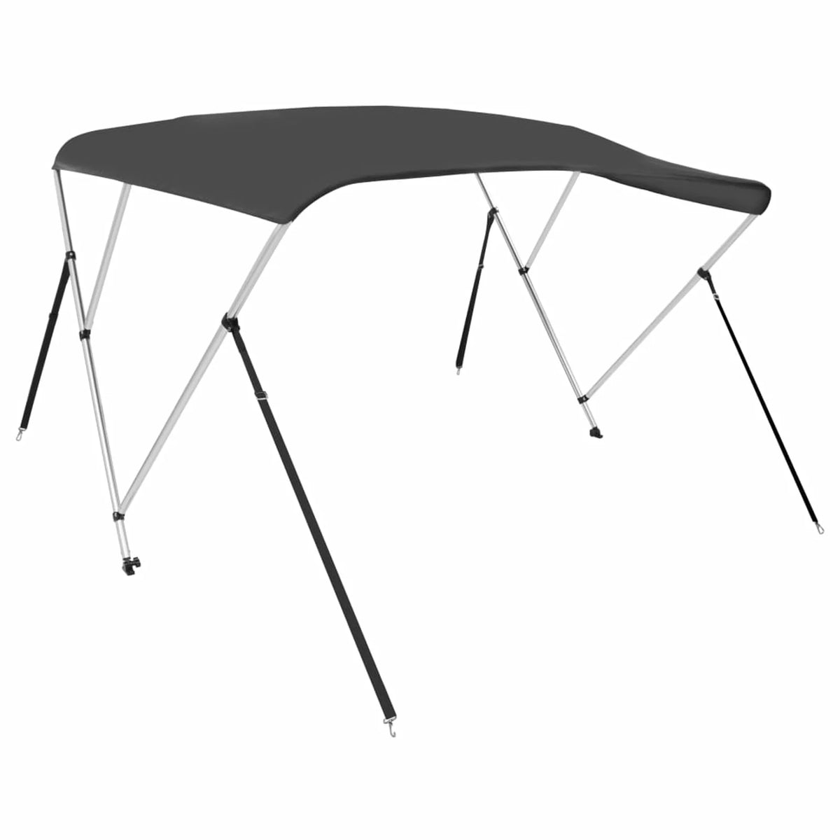 Anself 3 Bow Bimini Top Boat Cover with Adjustable Straps Fabric Outdoor Boat Canopy Aluminium Frame 72 x 63 x 53.9 Inches (L x W x H)