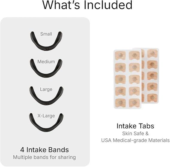 Intake Breathing — Magnetic Nasal Strips Starter Kit | Reusable Band + Tabs | Nasal Strips for Sleep, Snoring, Breathing & Sports | Stronger Lift Than Traditional Nose Strips | 4 Sizes, 15 Tabs, Black
