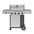 FlavorMax™ 4 Burner Gas Grill Cabinet with Side Burner Gray Stainless