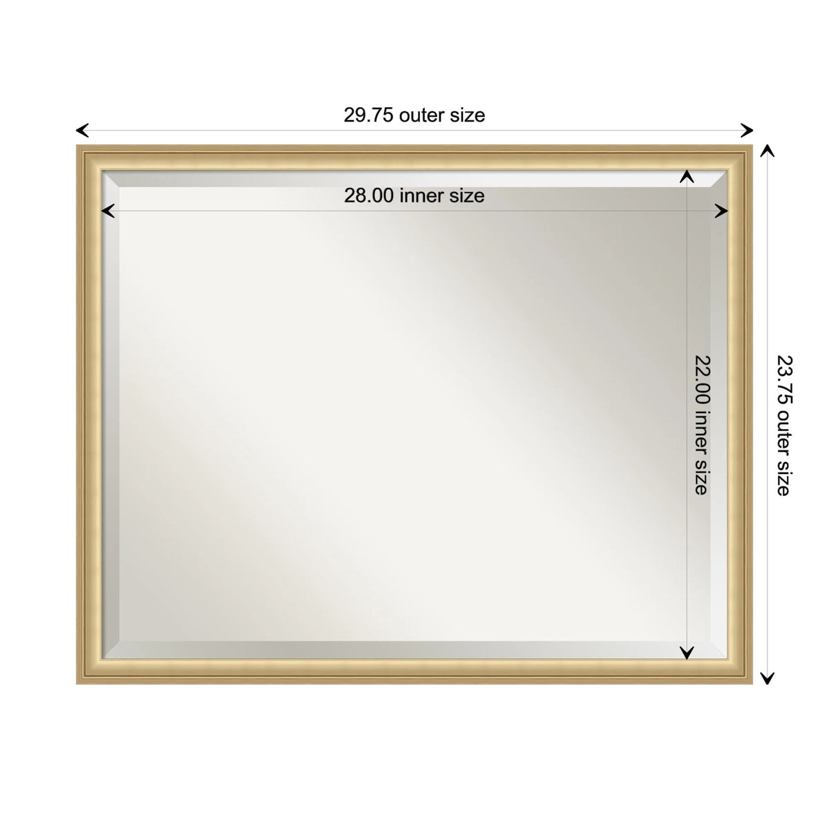 Amanti Art Florence Silver Beveled Wall Mirror 31.75 x 41.75 in.