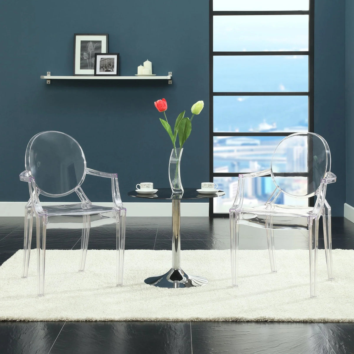 Modway Casper Miniature Chair in Clear, 3.5"l x 3.5"w x 6.5"h"