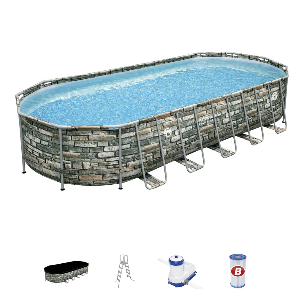 Coleman Power Steel 26' x 12' x 52" Oval Above Ground Pool Set