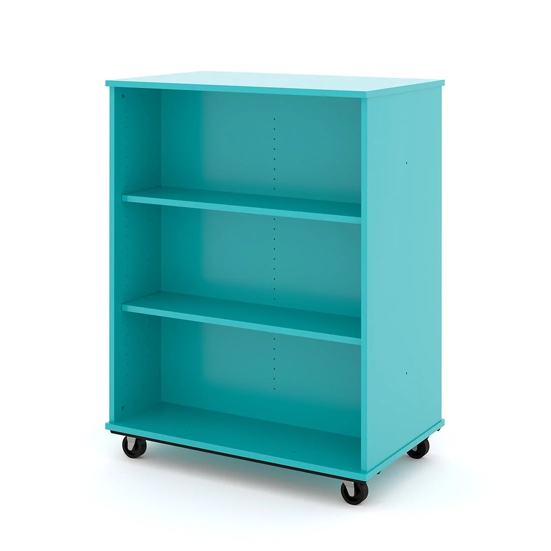 Tot Mate Open Double Sided 3 Tier Mobile Shelves Wooden Classroom Bookcase, Red, 36"W x 23"D x 48"H