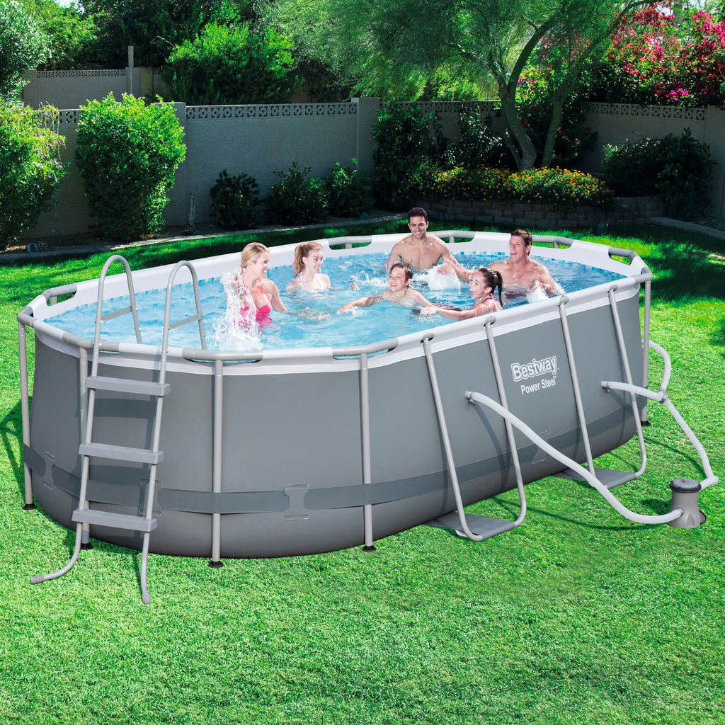 Kit piscine hors-sol ovale Bestway Power Steel 4,24 m x 2,50 m x 1,00 m