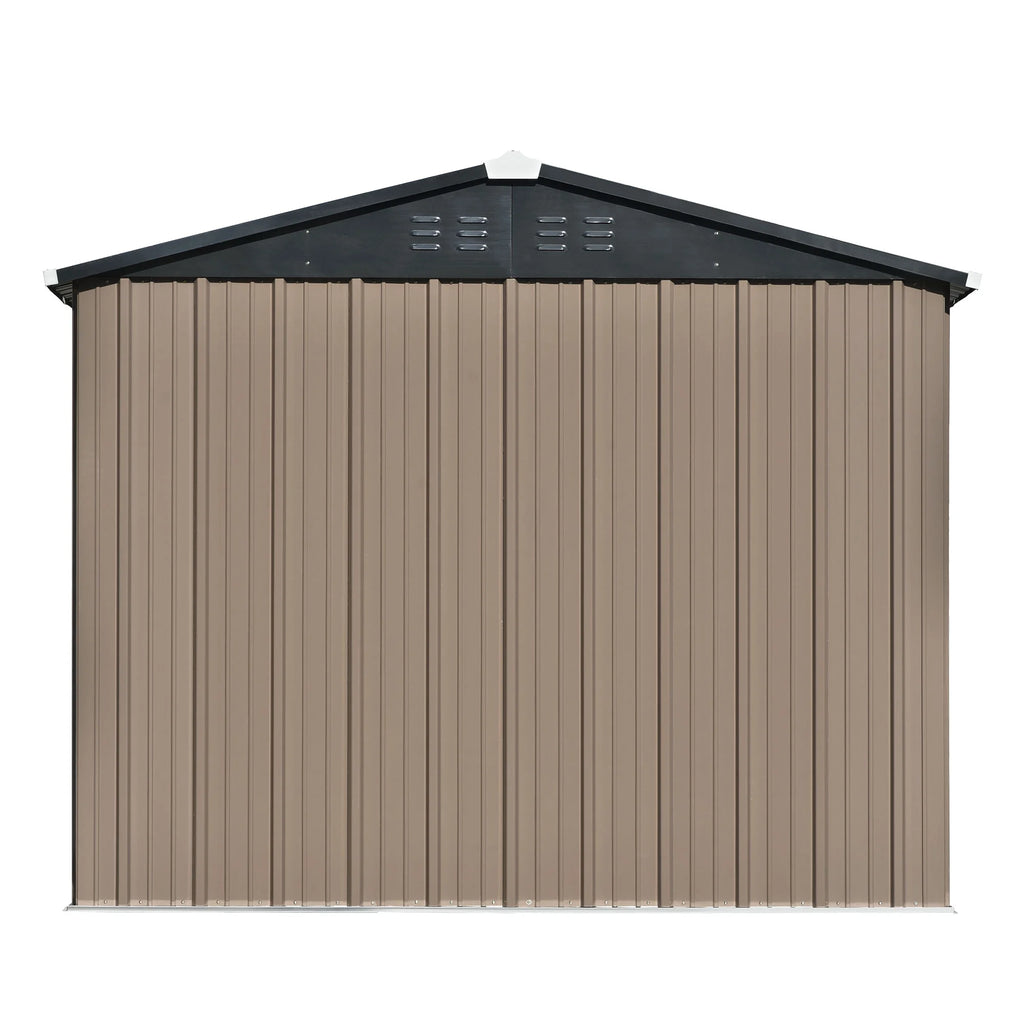 Sesslife Galvanized Steel Outdoor Storage Shed, 5' x 3' x 5.8', White