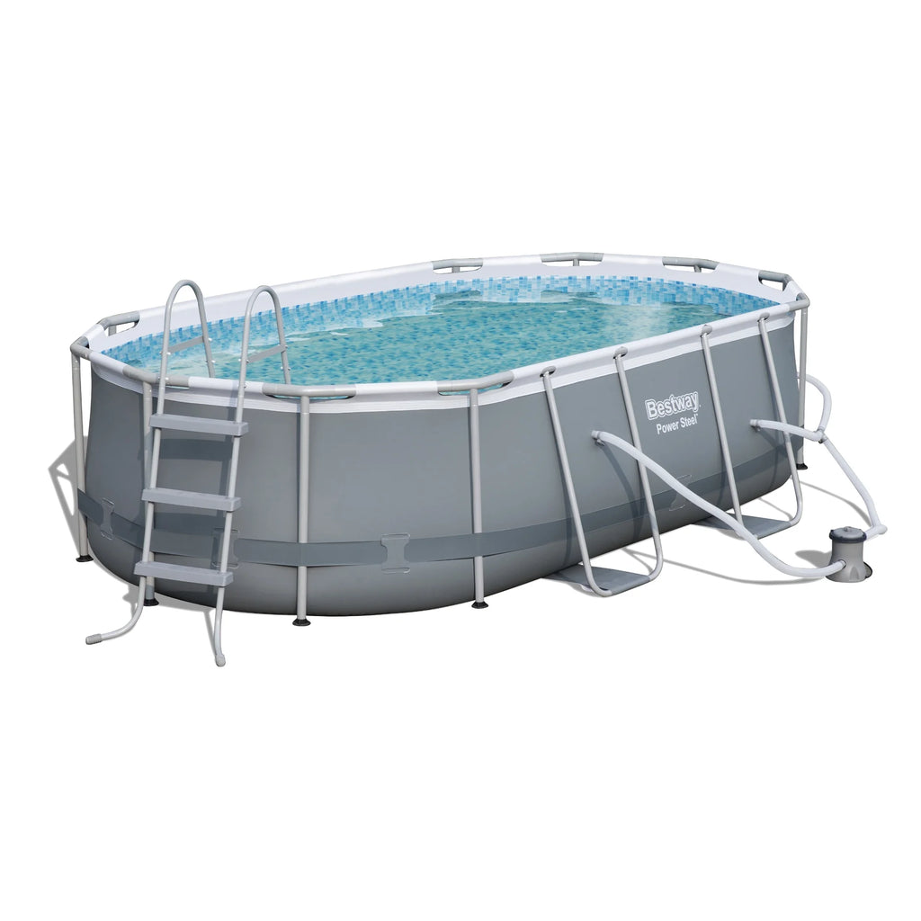 Kit piscine hors-sol ovale Bestway Power Steel 4,24 m x 2,50 m x 1,00 m