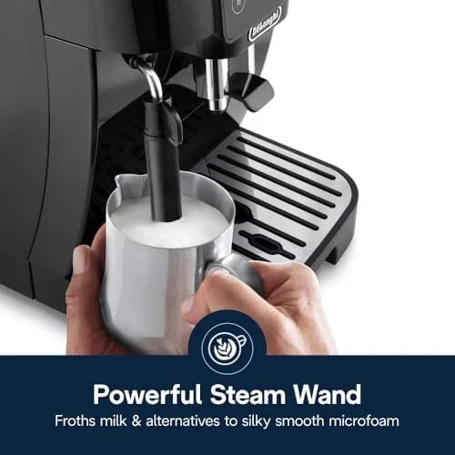 De'Longhi Magnifica Start Automatic Espresso Machine with Manual Milk Frother & Built in Grinder – 3 One-Touch Recipes, Easy-to-Clean, Home Barista Coffee Maker for Lattes, Cappuccino, Iced Coffees