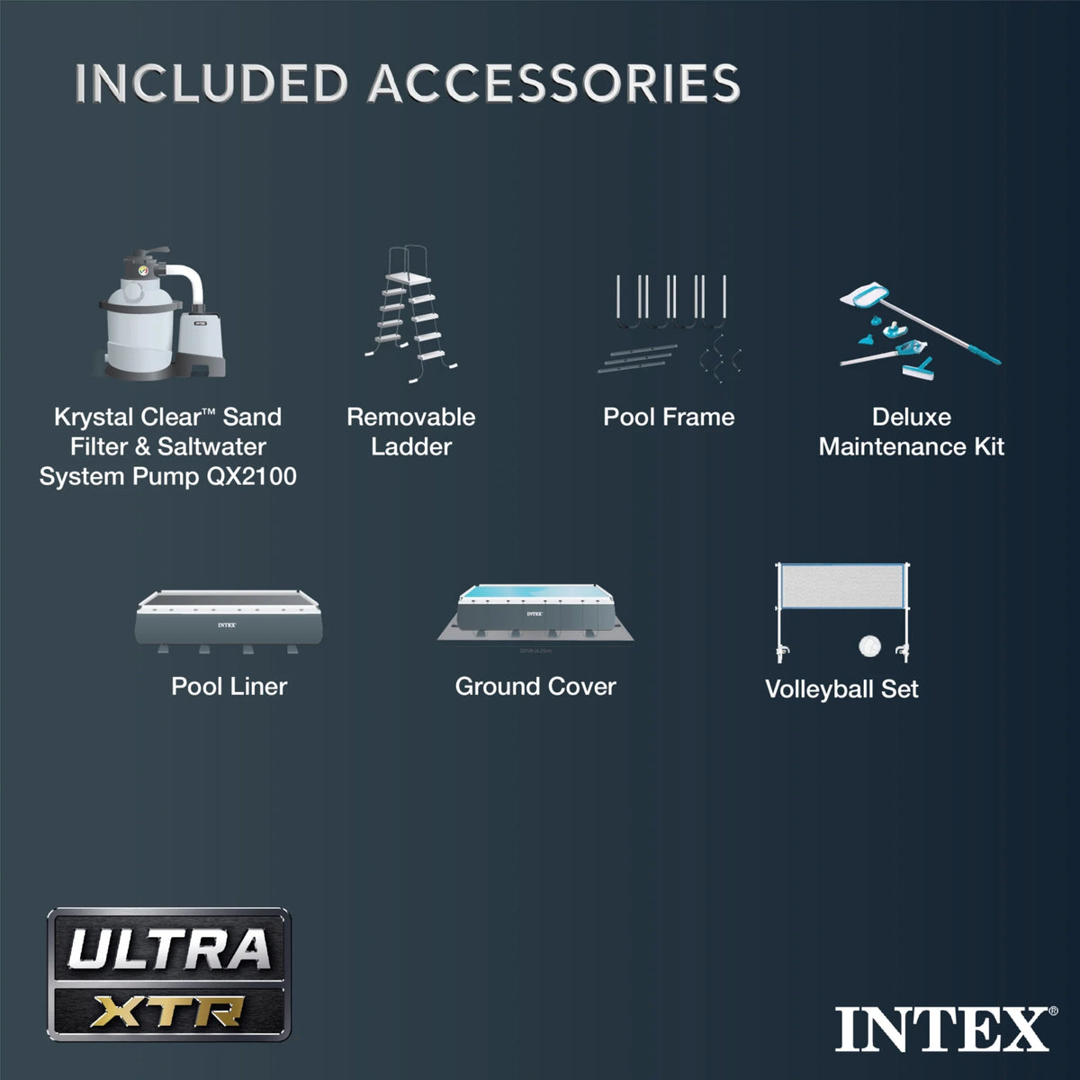 INTEX Ultra XTR 24 x 12 x 52 Rectangular Above Ground Pool Set w/ Filter Pump