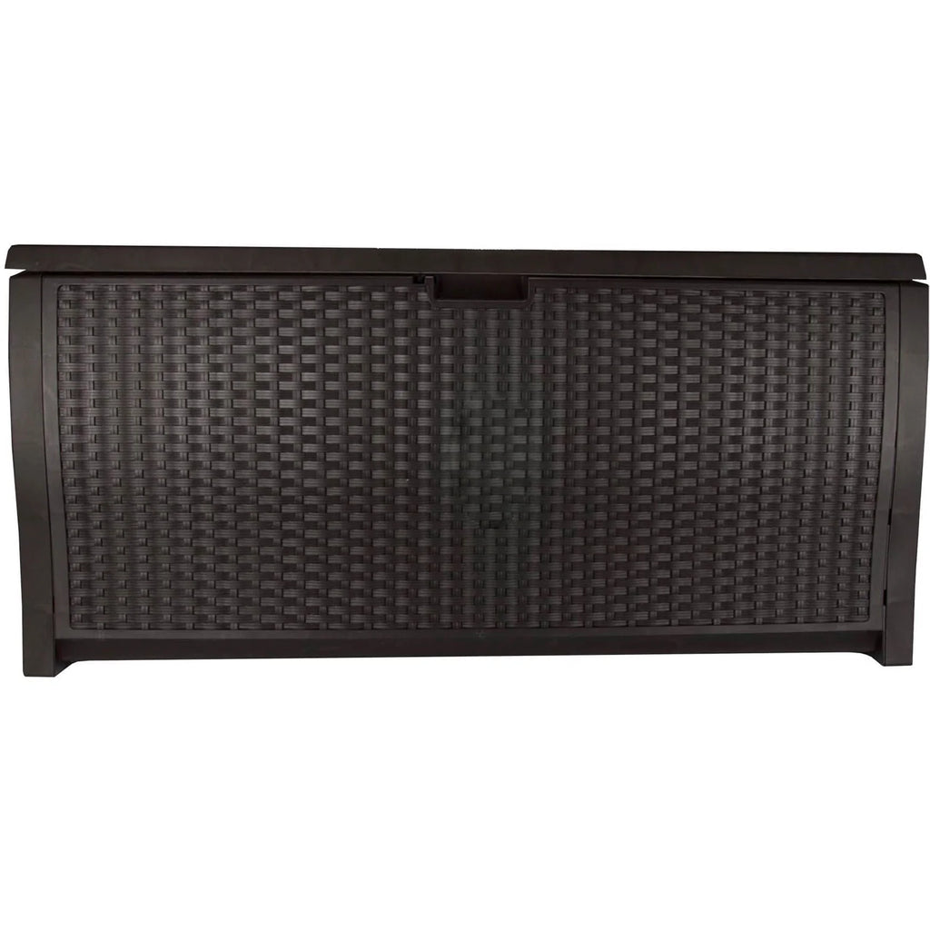 Coffre de rangement en résine Suncast de 99 gallons - Brun moka - DBW9200 - 52 po P x 27,5 po H x 27,6 po L