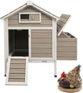 PETSCOSSET Chicken Coop, Chicken Hutch with Nesting Box, Pull Out Tray, Ramp, 32"L x 23.6"W x 36.6"H