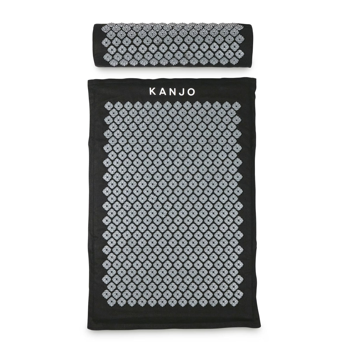 Kanjo Acupressure Mat Set Mat: 24 X 34 Inch / Pillow: 6 X 22 Inch Black White KANMATXL