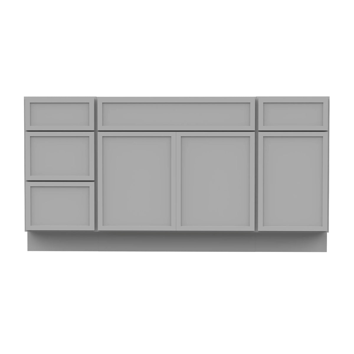 60 in. W x 21 in. D x 32.5 in. H Freestanding Bathroom Vanity Cabinet without Top in Smoky Gray