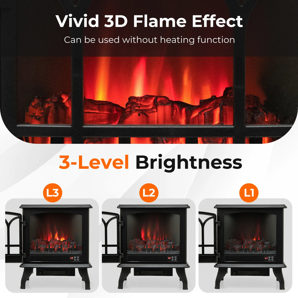 Costway 20'' x 23'' Freestanding 1400W Electric Indoor Fireplace