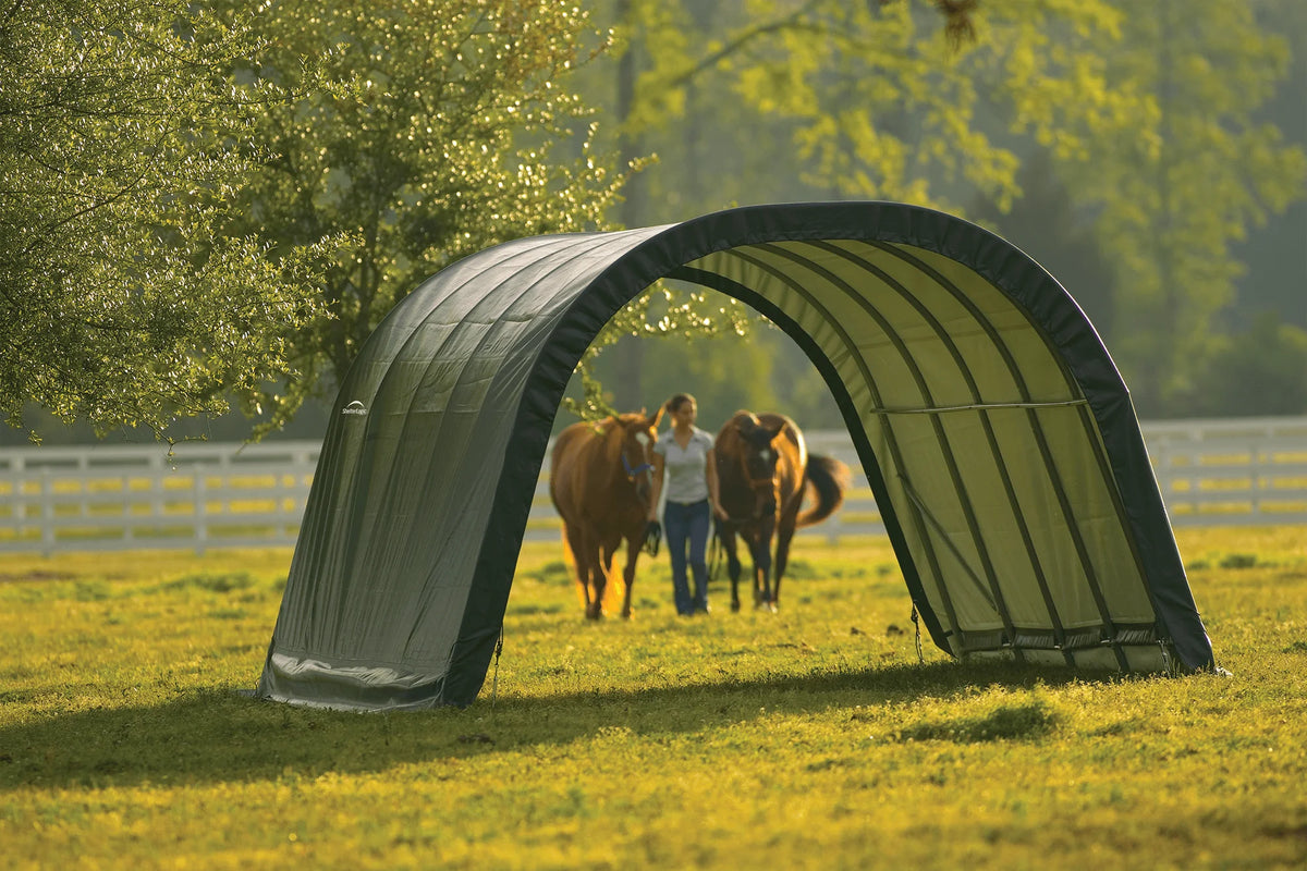 Abri de pâturage arrondi ShelterLogic, vert, 12 x 20 x 8 pi.