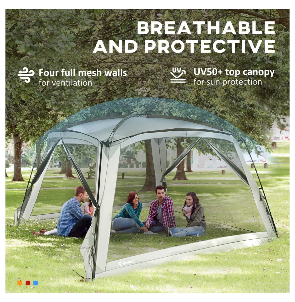 AetherLove Screen Tent - 10x10ft and 12x12ft Screen House with UV50+ Protection, Outdoor Shelter for Camping and Picnics 141.75" L x 141.75" W x 86.5" H