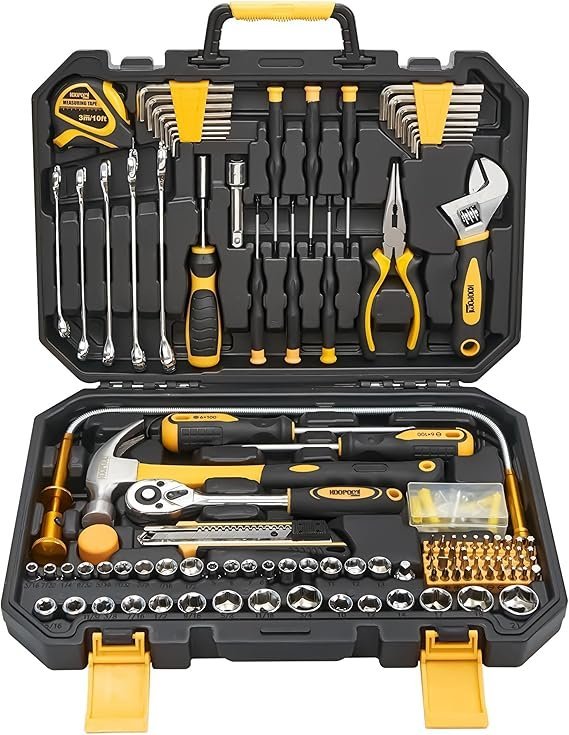 KOOPOOL 159 Piece Tool Set, Tool Box Kit for Mechanic and Car, General Household Home Tool Kit, Basic Tool Kit for Home Auto Repair, with Storage Case