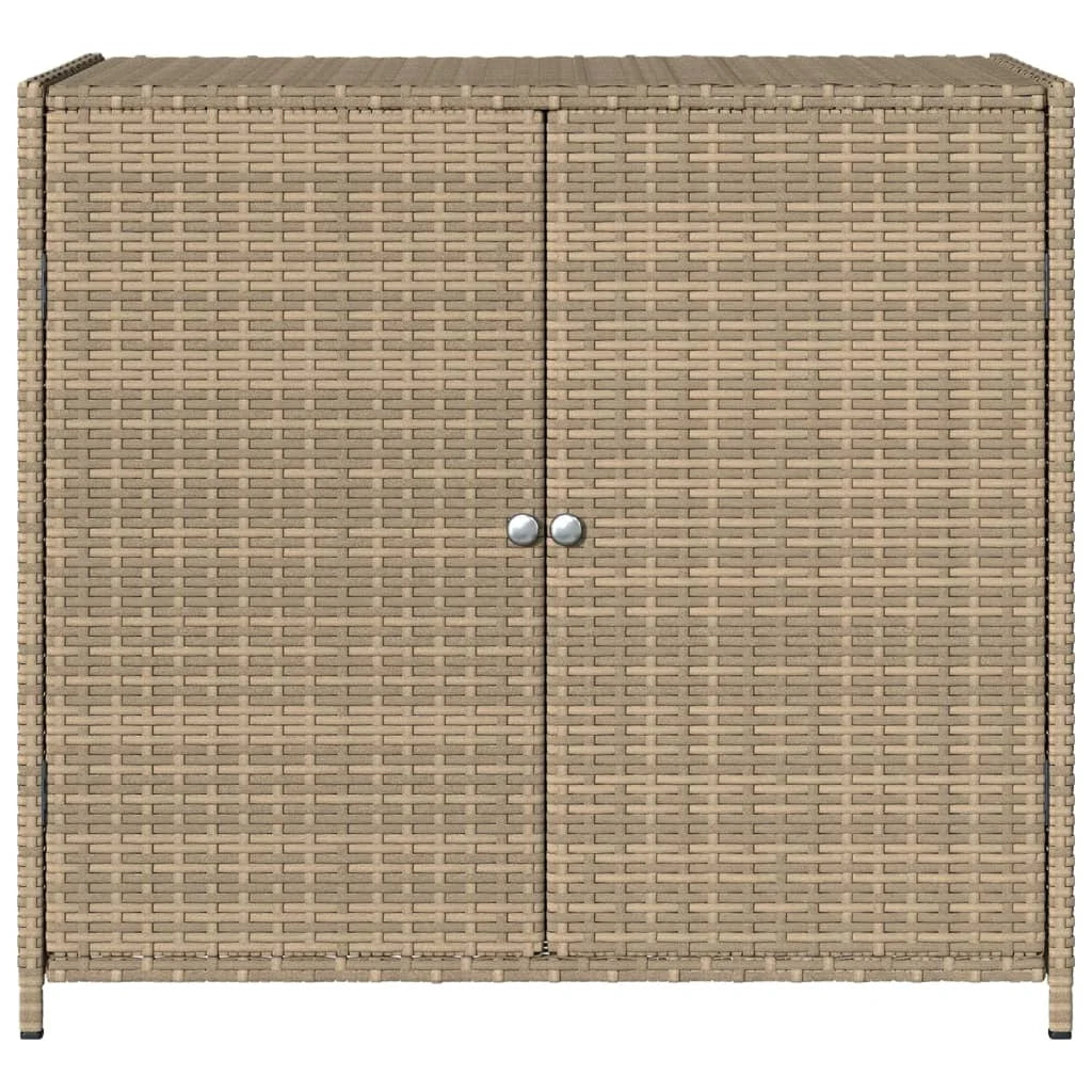 VidaXL Contemporary Poly Rattan Storage Cabinet, 32.7" x 17.7" x 29.9", Gray