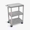 Luxor 18" x 24" Three Shelf Flat Utility Cart - Gray