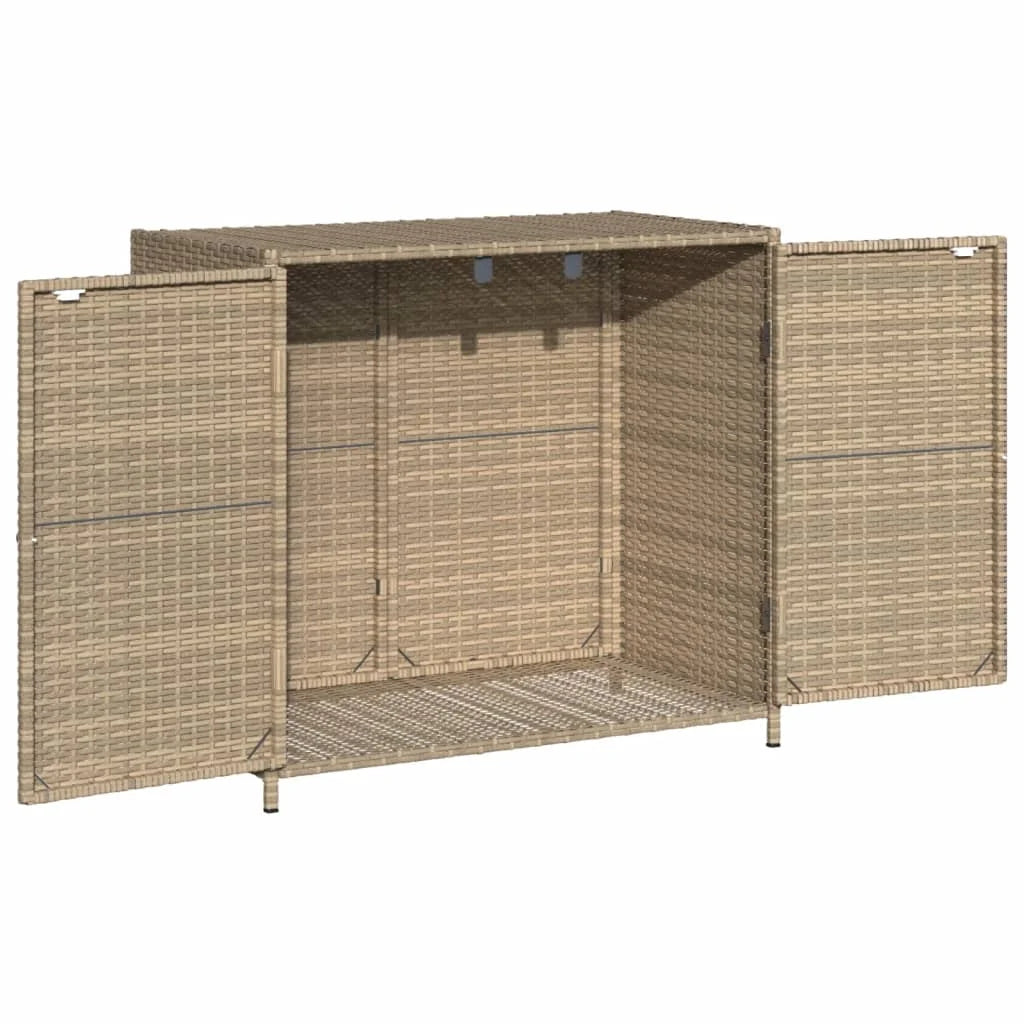 VidaXL Contemporary Poly Rattan Storage Cabinet, 32.7" x 17.7" x 29.9", Gray