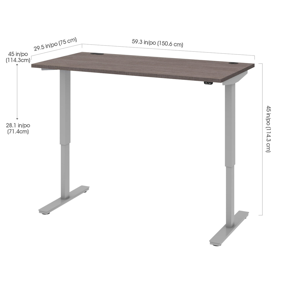Bestar Upstand 30' x 60' Adjustable Height Desk
