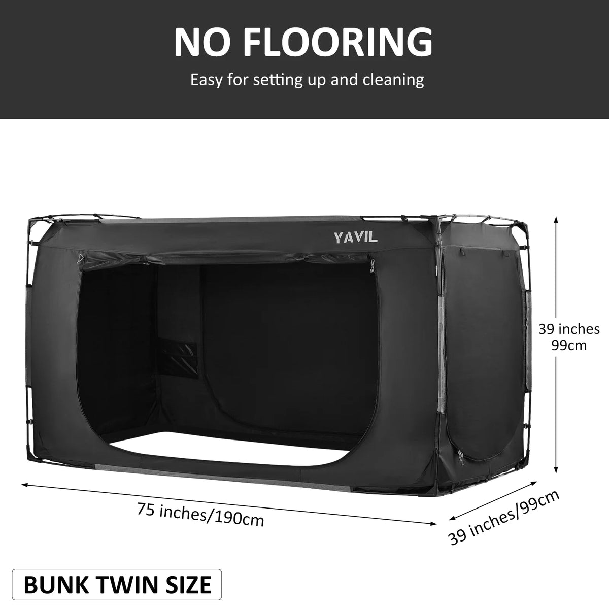 Tente de lit YAVIL, format double, pop-up portable, filet de confidentialité pour sommeil, 3 portes, 190,5 x 137 x 119 cm, 4,5 kg