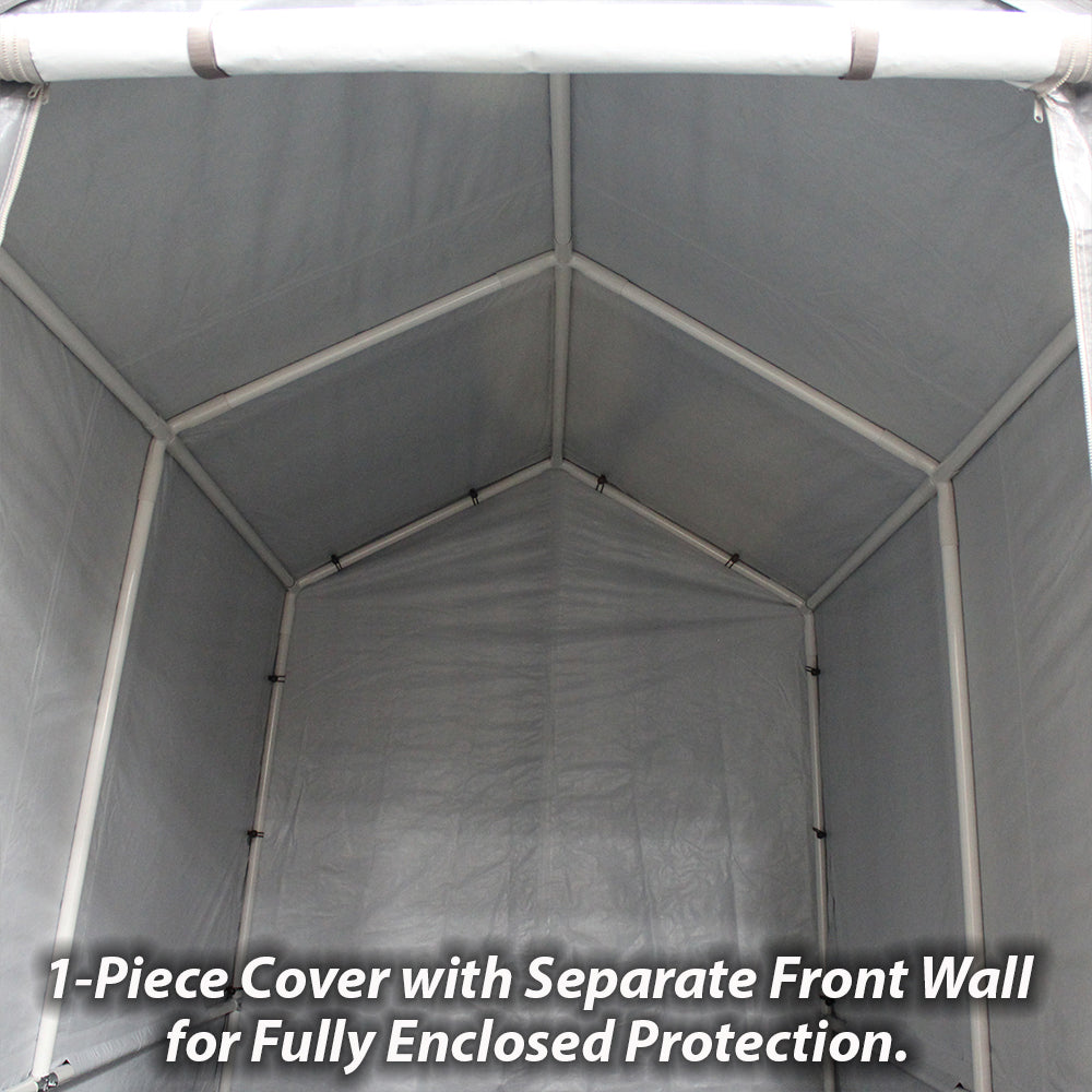 King Canopy 7 ft x 12 ft x 6.5 ft Silver Carport