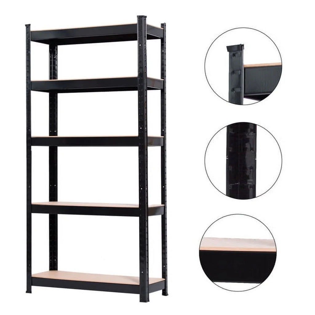 Étagère en acier à 5 niveaux Muscle Rack, 30 po L x 60 po H x 12 po P, noir