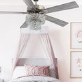 Copper Grove Olivia Satin Nickel 52-in. Beaded Braid LED Ceiling Fan - 52"L x 52"W x 21"H Nickel - Pull Chain