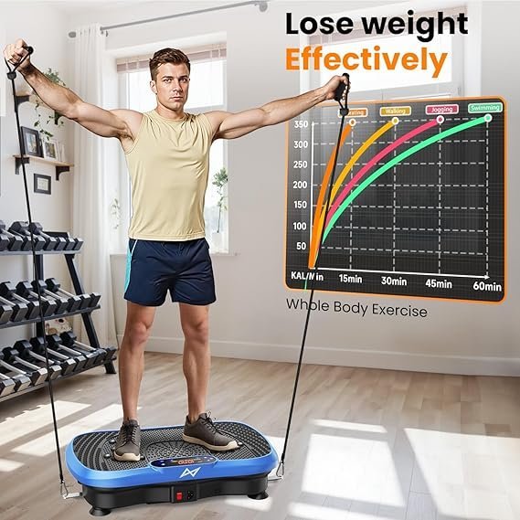 AXV Vibration Plate Fitness Platform Exercise Machine Vibrating Shaking Full Body Shaker Workout Vibrate Stand Shake Board Sport Gym for Weight Loss Fat Burner for Women Men