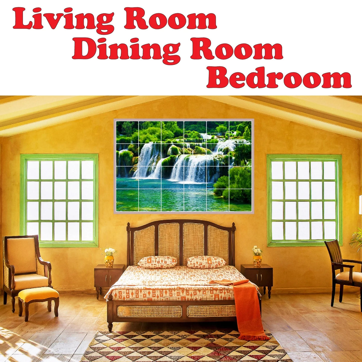Ceramic Tile Mural-Albert Bierstadt Landscapes Painting 70. 25.5" w x 17" h using (24) 4.25 x 4.25 ceramic tiles